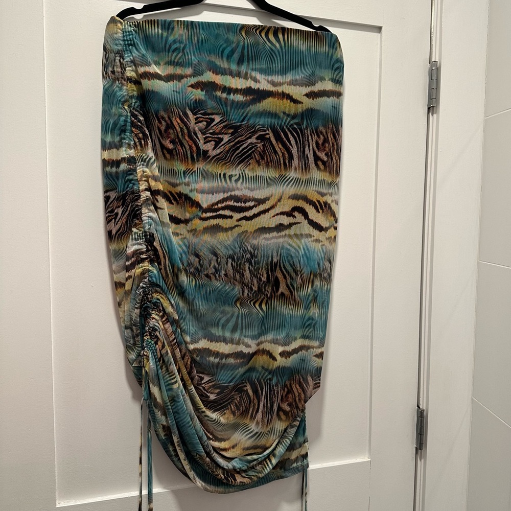 River Island Jungle Print Mesh Skirt